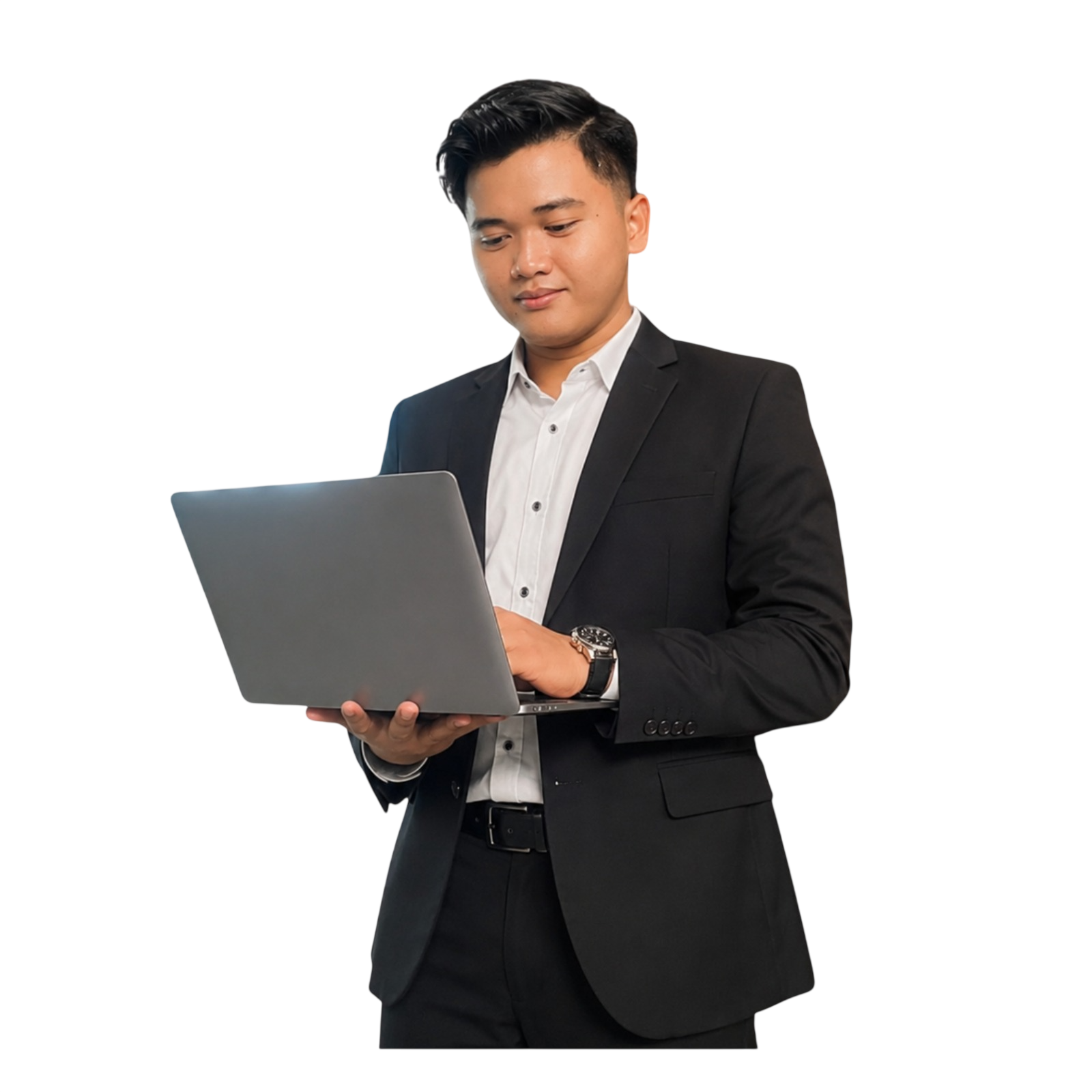 Profesional menggunakan laptop